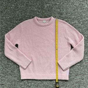 KULE Soft Pink Ribbed Crew Neck Wool Cashmere Sweater S women